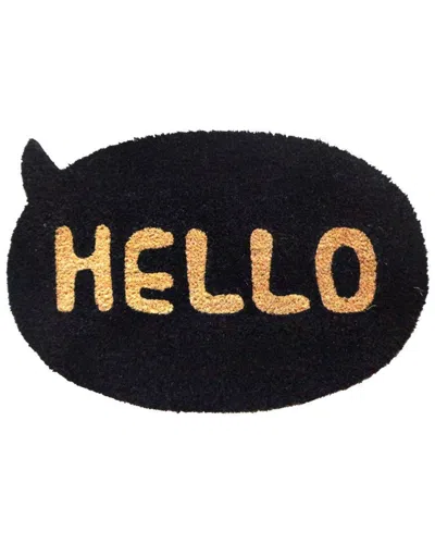 Rug Smith Black Shaped Hello Doormat