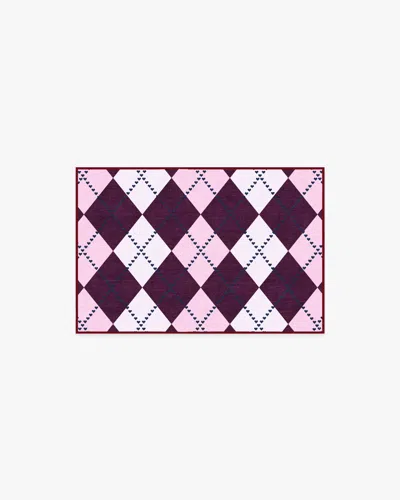 Ruggable 143 Argyle Burgundy & Pink Flatwoven Rug By Humberto Leon In Multi