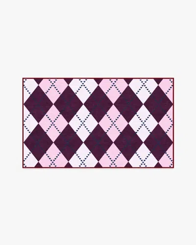 Ruggable 143 Argyle Burgundy & Pink Flatwoven Rug By Humberto Leon In Multi