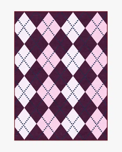 Ruggable 143 Argyle Burgundy & Pink Flatwoven Rug By Humberto Leon In Multi