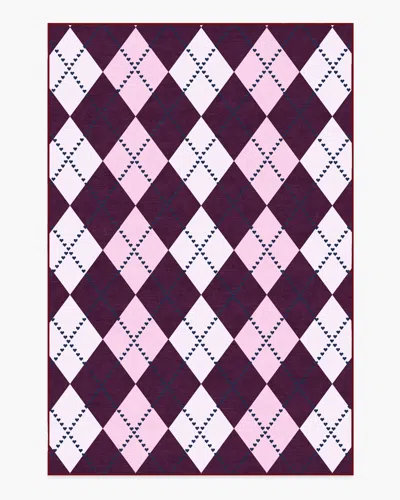 Ruggable 143 Argyle Burgundy & Pink Flatwoven Rug By Humberto Leon In Multi