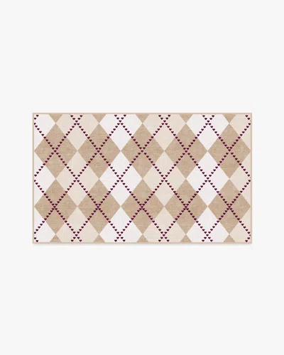 Ruggable 143 Argyle Khaki & Cream Flatwoven Rug By Humberto Leon In Brown