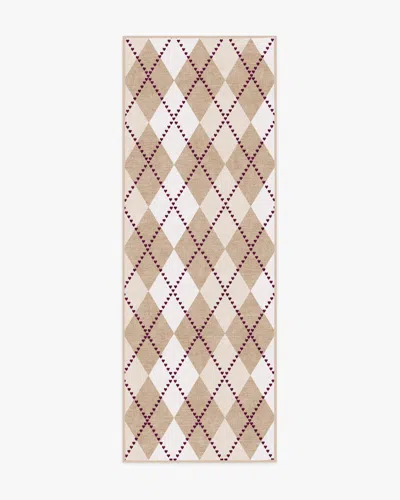 Ruggable 143 Argyle Khaki & Cream Flatwoven Rug By Humberto Leon In Brown