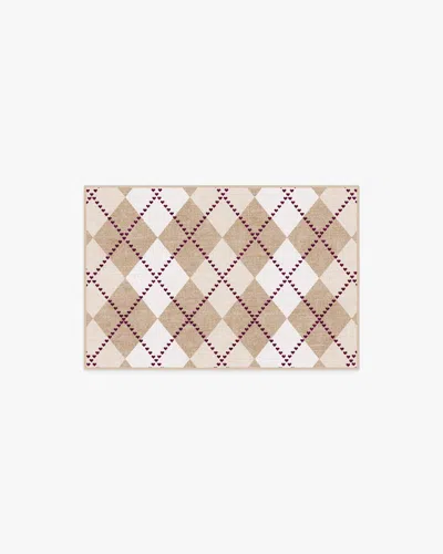 Ruggable 143 Argyle Khaki & Cream Flatwoven Rug By Humberto Leon In Brown