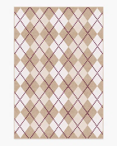 Ruggable 143 Argyle Khaki & Cream Flatwoven Rug By Humberto Leon In Brown
