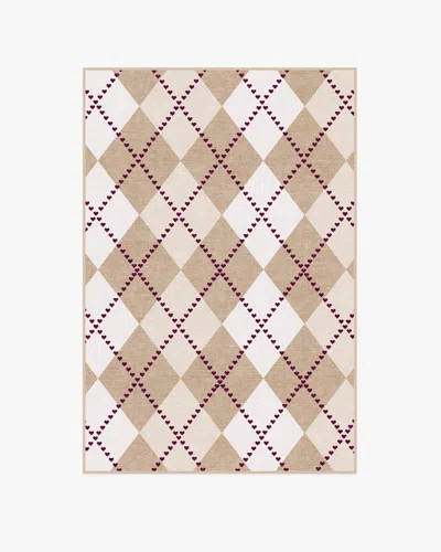 Ruggable 143 Argyle Khaki & Cream Flatwoven Rug By Humberto Leon In Brown