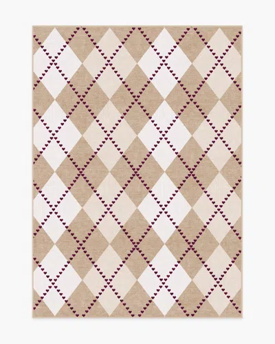 Ruggable 143 Argyle Khaki & Cream Flatwoven Rug By Humberto Leon In Brown