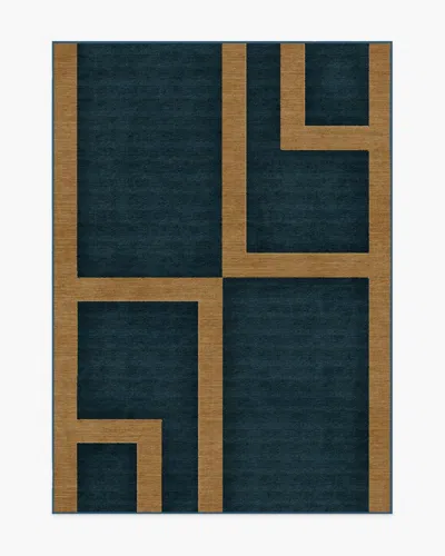 Ruggable Aldo Indigo & Ochre Flatwoven Rug By The Local Project In Green
