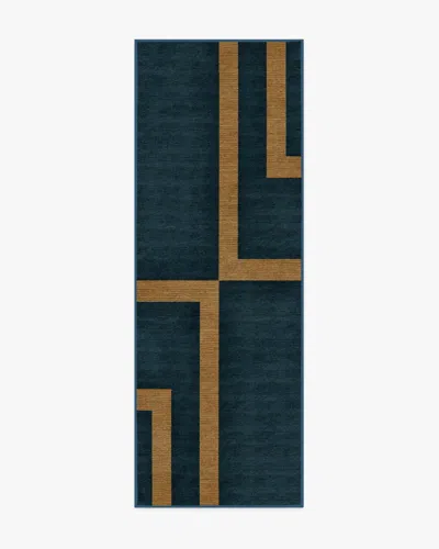 Ruggable Aldo Indigo & Ochre Flatwoven Rug By The Local Project In Blue