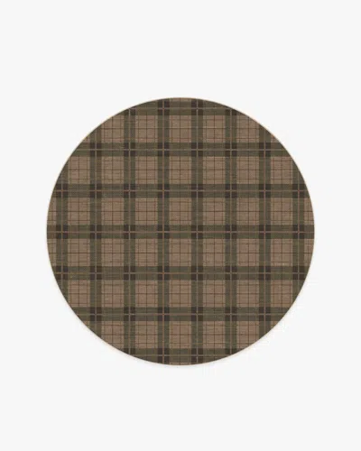 Ruggable Alfie Plaid Natural & Green Flatwoven Rug In Brown