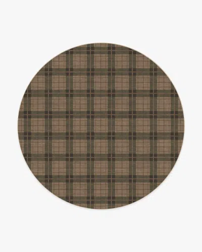 Ruggable Alfie Plaid Natural & Green Flatwoven Rug In Brown