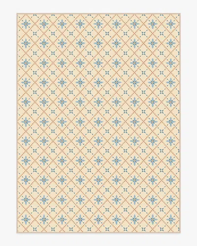 Ruggable Alva Ivory & Slate Blue Flatwoven Rug