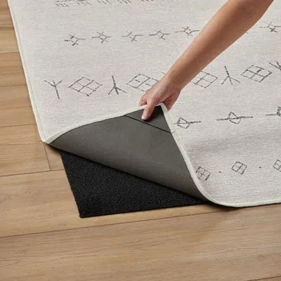 Ruggable Astrid Off White Washable 2-piece Rug And Pad System In Gray
