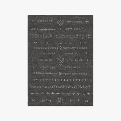 Ruggable Astrid Soft Black Washable 2-piece Rug And Pad System 5x7