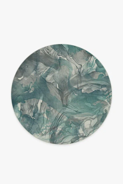 Ruggable Aurora Teal Grey Flatwoven Rug In Green