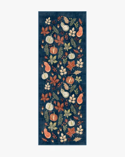 Ruggable Autumn Harvest Blue Flatwoven Rug