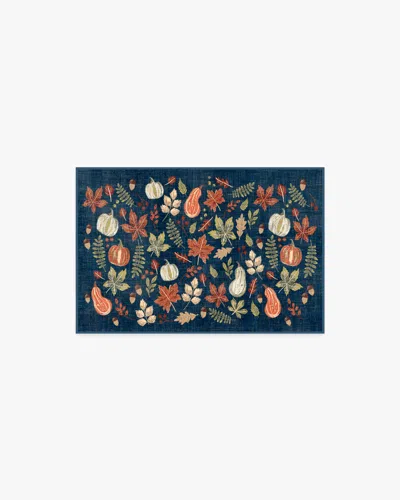 Ruggable Autumn Harvest Blue Flatwoven Rug