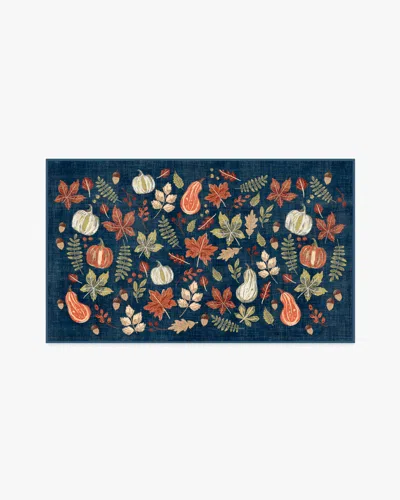 Ruggable Autumn Harvest Blue Flatwoven Rug