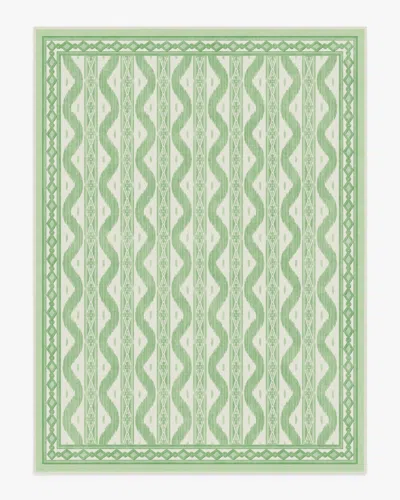 Ruggable Ava Ikat Green Flatwoven Rug By Mrs. Alice