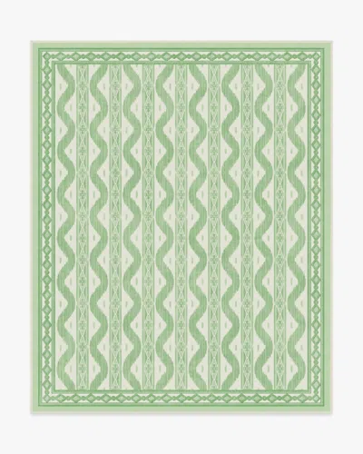 Ruggable Ava Ikat Green Flatwoven Rug By Mrs. Alice