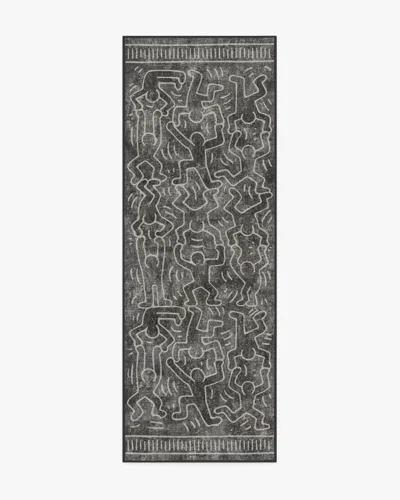 Ruggable Balancing Act Black Flatwoven Rug By Keith Haring