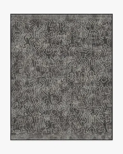 Ruggable Balancing Act Black Flatwoven Rug By Keith Haring In Gray