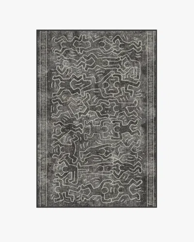 Ruggable Balancing Act Black Flatwoven Rug By Keith Haring In Gray