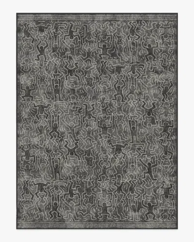 Ruggable Balancing Act Black Flatwoven Rug By Keith Haring In Gray