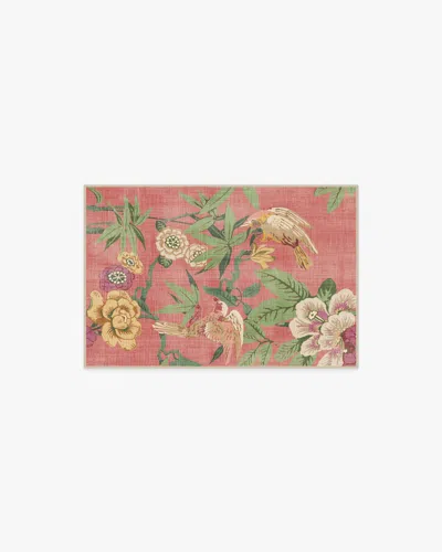 Ruggable Bamboo & Bird Blossom Pink Flatwoven Rug By Sanderson