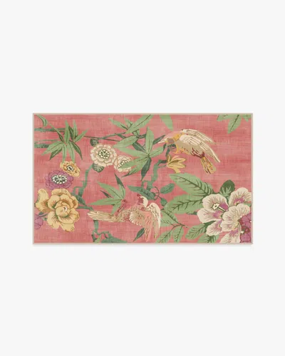 Ruggable Bamboo & Bird Blossom Pink Flatwoven Rug By Sanderson