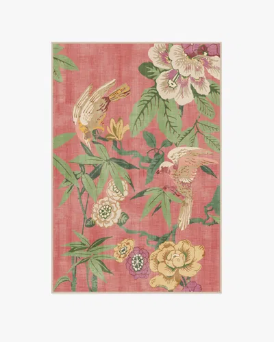 Ruggable Bamboo & Bird Blossom Pink Flatwoven Rug By Sanderson