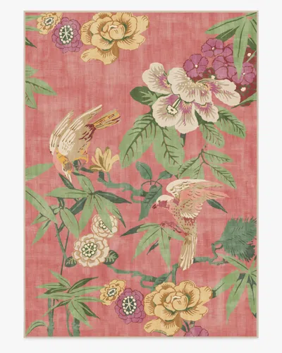 Ruggable Bamboo & Bird Blossom Pink Flatwoven Rug By Sanderson