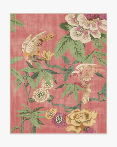 Ruggable Bamboo & Bird Blossom Pink Flatwoven Rug By Sanderson