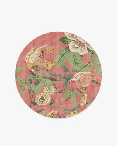Ruggable Bamboo & Bird Blossom Pink Flatwoven Rug By Sanderson
