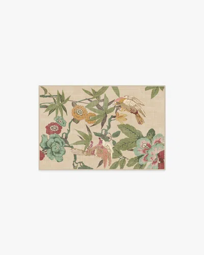 Ruggable Bamboo & Bird Blush & Jade Flatwoven Rug By Sanderson In Multi