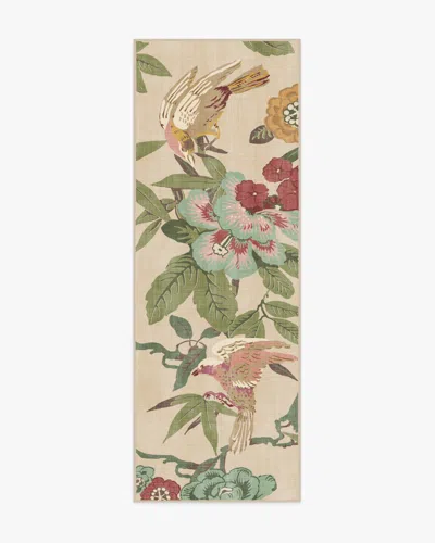 Ruggable Bamboo & Bird Blush & Jade Flatwoven Rug By Sanderson In Multi