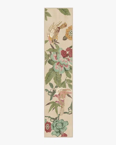 Ruggable Bamboo & Bird Blush & Jade Flatwoven Rug By Sanderson In Brown