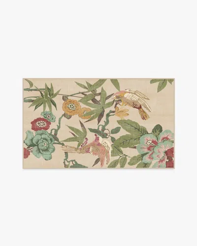 Ruggable Bamboo & Bird Blush & Jade Flatwoven Rug By Sanderson In Neutral