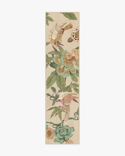 Ruggable Bamboo & Bird Blush & Jade Flatwoven Rug By Sanderson In Multi