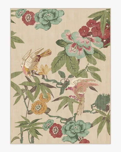 Ruggable Bamboo & Bird Blush & Jade Flatwoven Rug By Sanderson In Multi