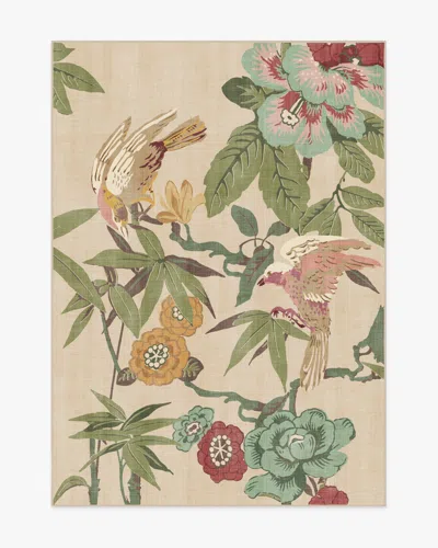 Ruggable Bamboo & Bird Blush & Jade Flatwoven Rug By Sanderson In Multi
