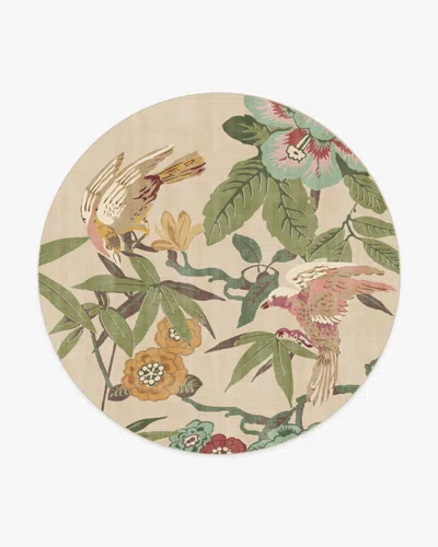 Ruggable Bamboo & Bird Blush & Jade Flatwoven Rug By Sanderson In Multi