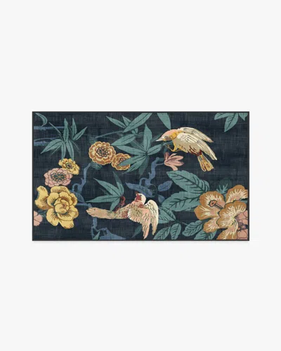 Ruggable Bamboo & Bird Indigo Flatwoven Rug By Sanderson In Blue
