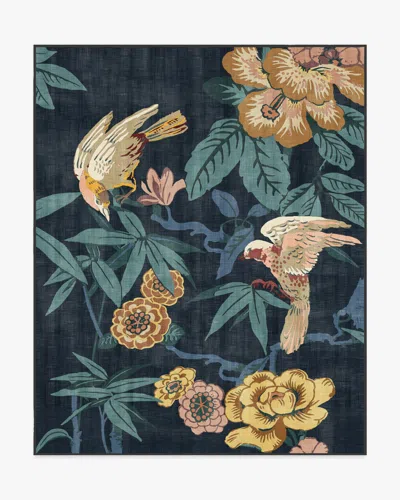 Ruggable Bamboo & Bird Indigo Flatwoven Rug By Sanderson In Multi