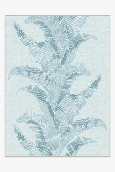 Ruggable Banana Leaf Soft Blue Outdoor Rug By Gray Malin