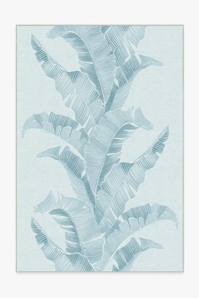 Ruggable Banana Leaf Soft Blue Outdoor Rug By Gray Malin In Black