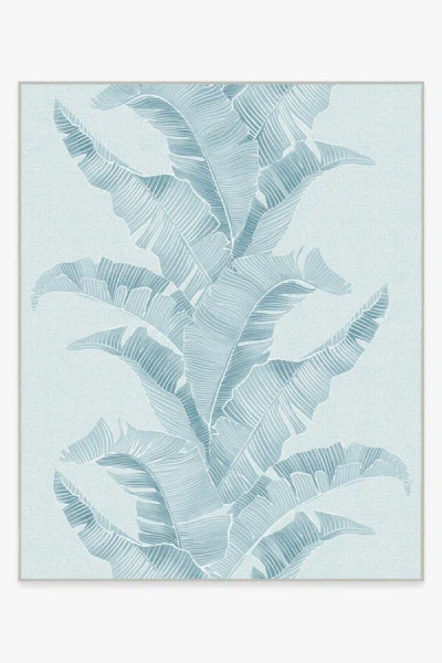 Ruggable Banana Leaf Soft Blue Outdoor Rug By Gray Malin In Brown