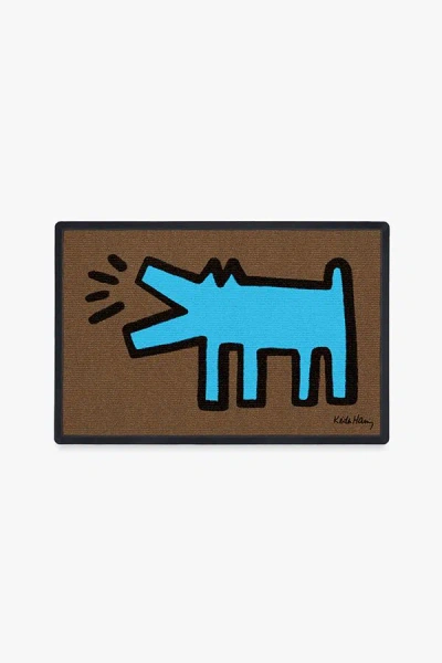 Ruggable Barking Dog Bright Blue Doormat By Keith Haring In Multi