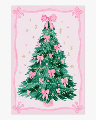 Ruggable Bella Bows Spruce Pink Flatwoven Rug