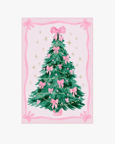 Ruggable Bella Bows Spruce Pink Flatwoven Rug